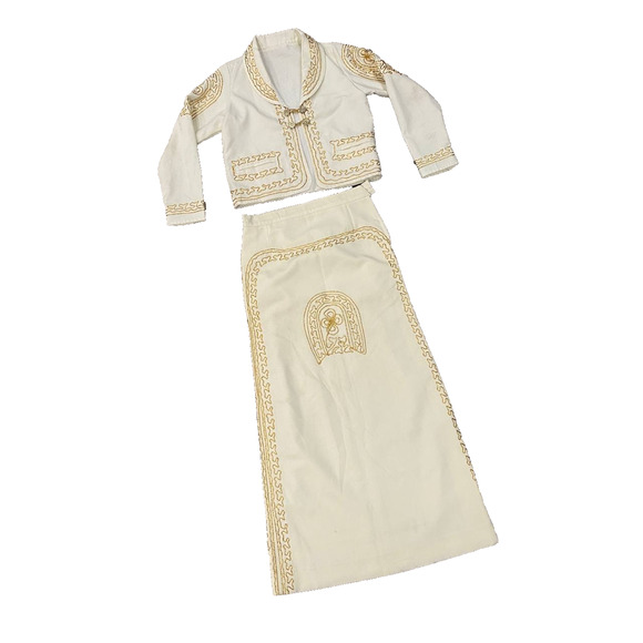 Mariachi Golden Mexican Artisan Women’s Charra Outfit S/M Handmade Used - Picture 2 of 6